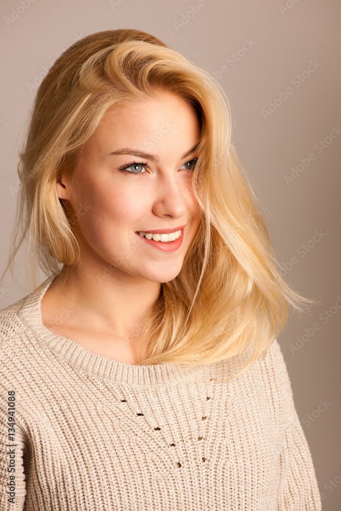 Beauty portrait of a cute blonde woman Beauty portrait of a cute blonde woman