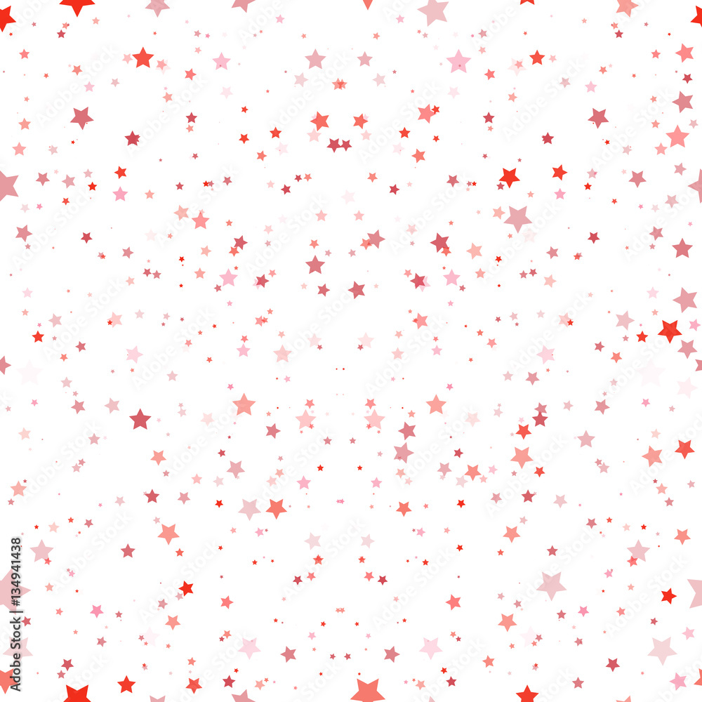 Seamless pattern with red stars
