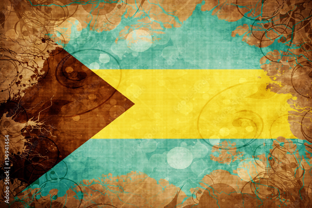 Obraz premium Grunge vintage Bahamas flag