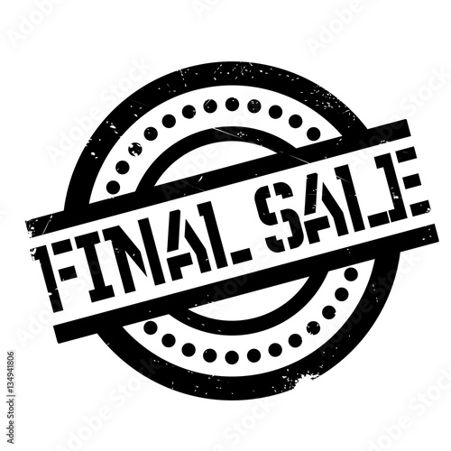 Final Sale rubber stamp. Grunge design with dust scratches. Effects can be easily removed for a clean, crisp look. Color is easily changed.