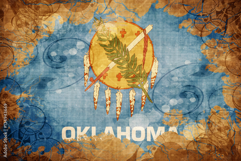 Naklejka premium Vintage oklahoma flag