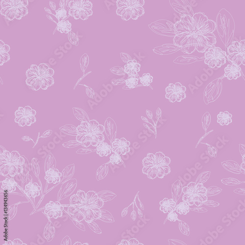 Abstract seamless pattern of cute hand painted flowers ?