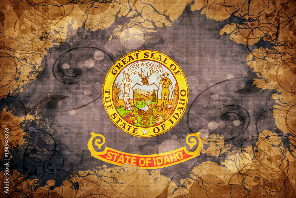 Fototapeta premium Vintage idaho flag