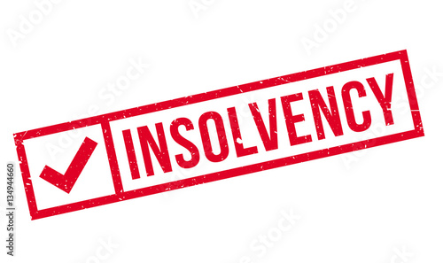 Insolvency rubber stamp. Grunge design with dust scratches. Effects can be easily removed for a clean, crisp look. Color is easily changed.