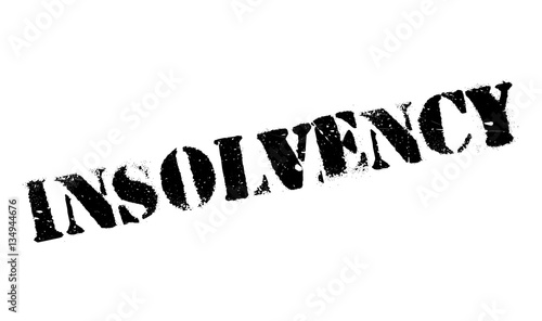 Insolvency rubber stamp. Grunge design with dust scratches. Effects can be easily removed for a clean, crisp look. Color is easily changed.