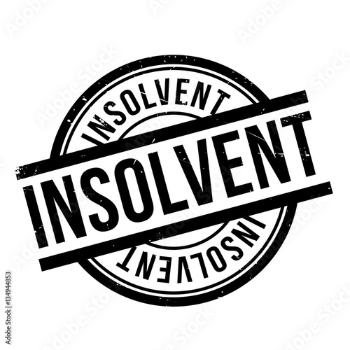 Insolvent rubber stamp. Grunge design with dust scratches. Effects can be easily removed for a clean, crisp look. Color is easily changed.