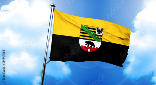 Saxony anhalt, sachsen flag, 3D rendering