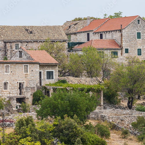 Pretty village Selca on the island of Hvar in Croatia photo