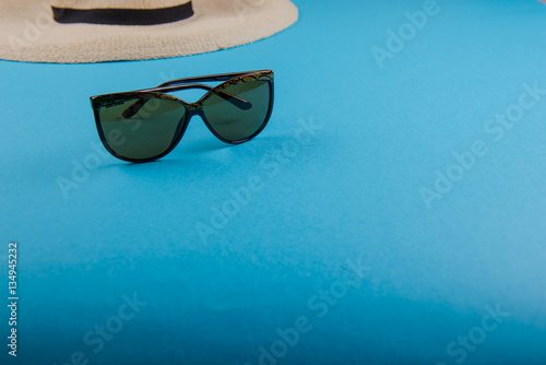 Straw hat and sunglasses