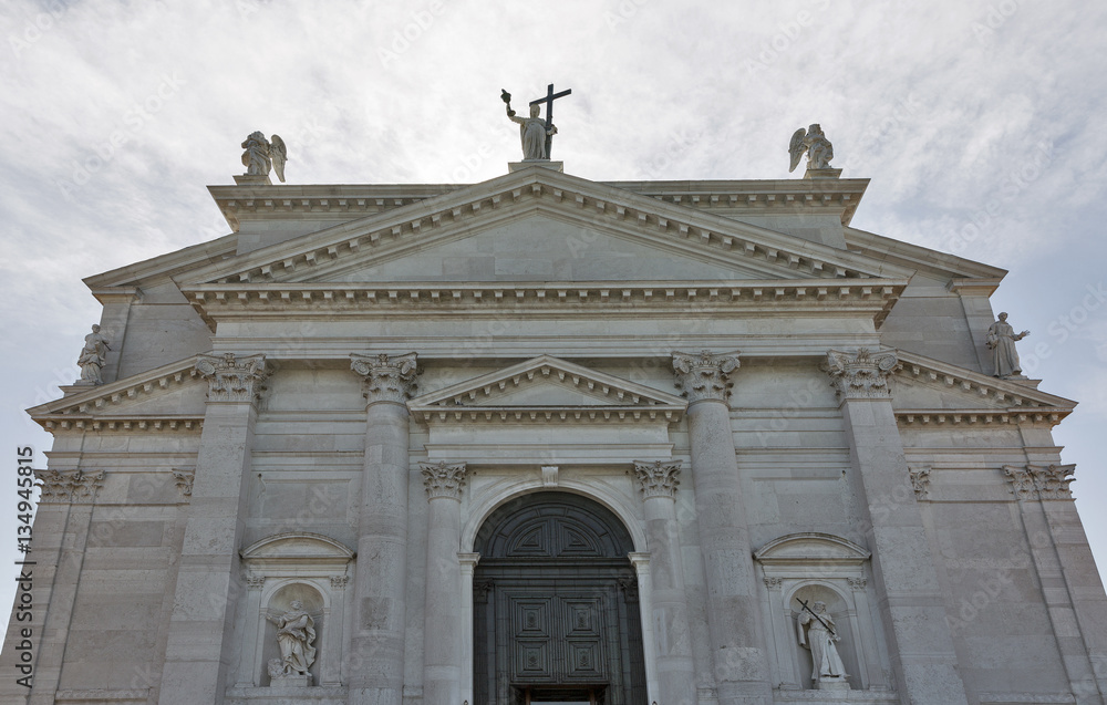 Church del Santissimo Redentore facade in Venice, Italy.