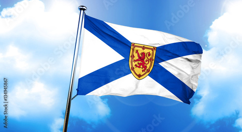 Nova scotia flag, 3D rendering photo