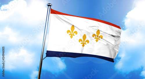 New Orleans flag, 3D rendering