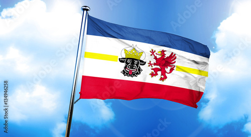 Mecklenburg vorpommern flag, 3D rendering