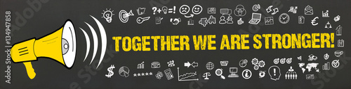 Together we are Stronger! / Megafon mit Symbole photo