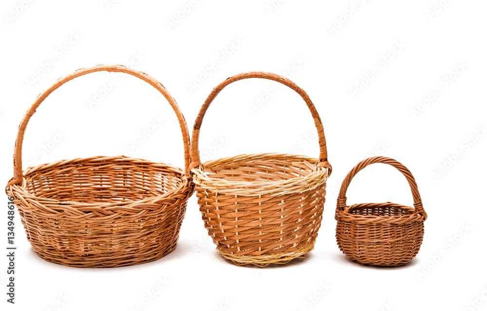 wicker basket isolated