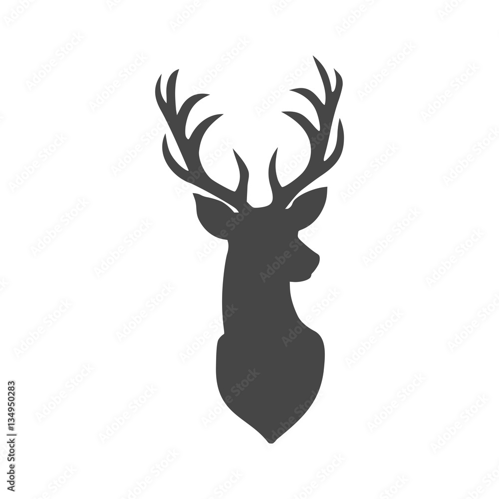 Obraz premium Wektor ilustracja głowa jelenia - ilustracja