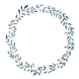 watercolor vegetative wreath, form a circle