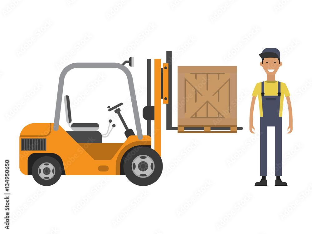 forklift truck flat vector illustration forklift truck flat vector illustration