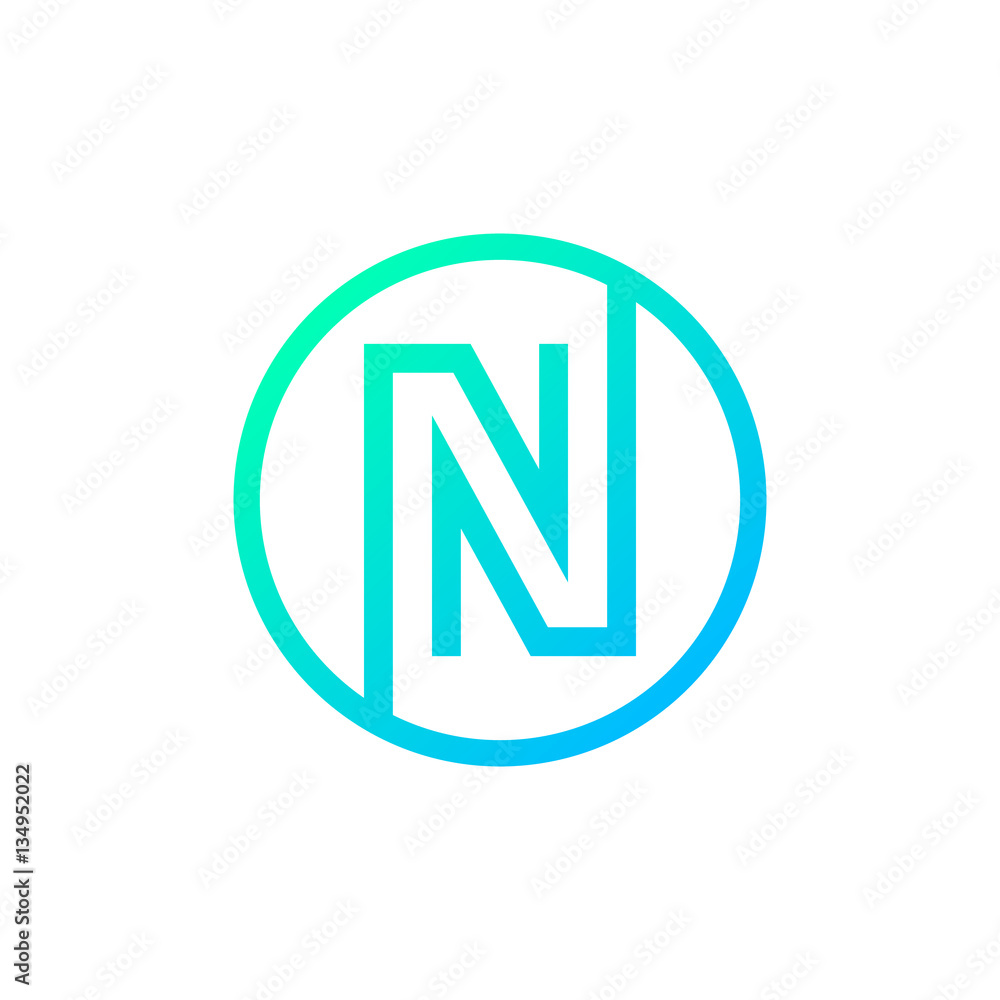 Letter N logo,Circle shape symbol,Digital,Technology,Media Letter N logo,Circle shape symbol,Digital,Technology,Media