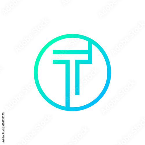 Letter T logo,Circle shape symbol,Digital,Technology,Media