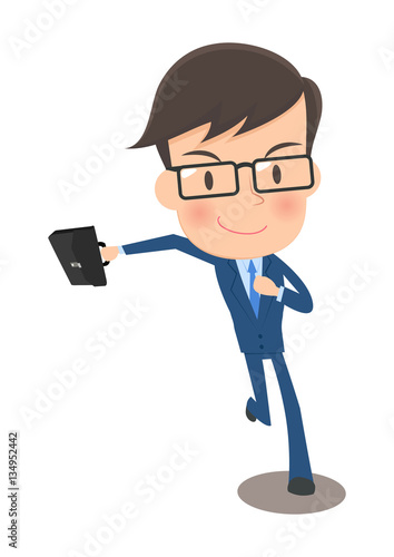 男性会社員　走る