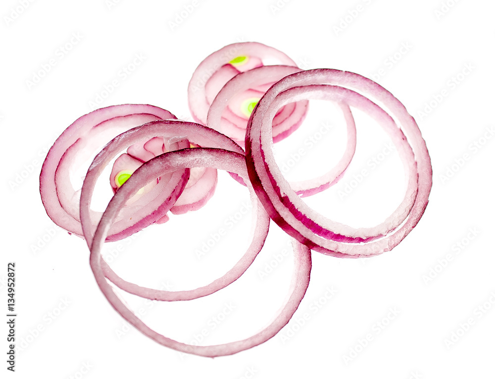 
red onion on a white background