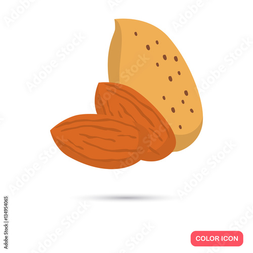 Almonds color flat icons in cartoon design