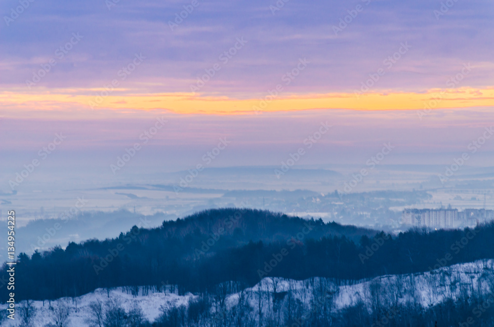 Nature landscape during sunset