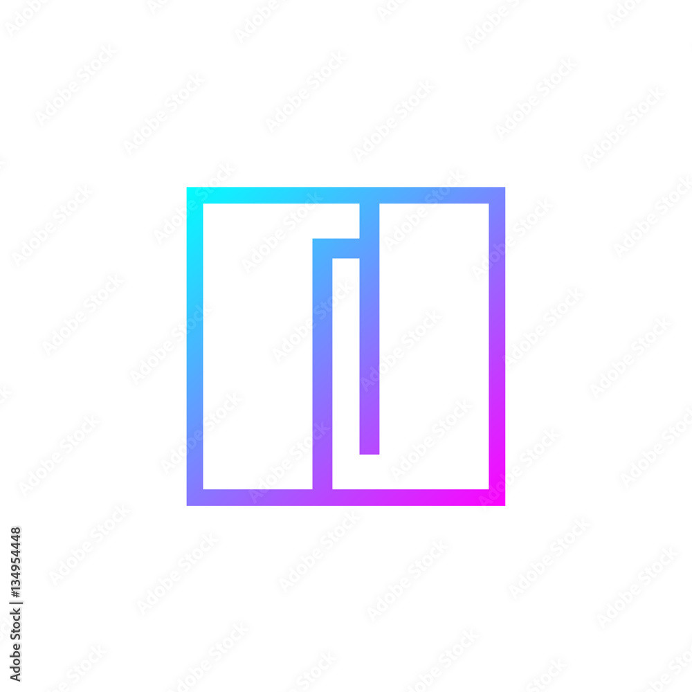 Letter I logo,Square shape symbol,Digital,Technology,Media Letter I logo,Square shape symbol,Digital,Technology,Media