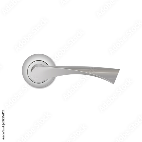 Classic door handle isolated on white background.Realistic vector illustration.