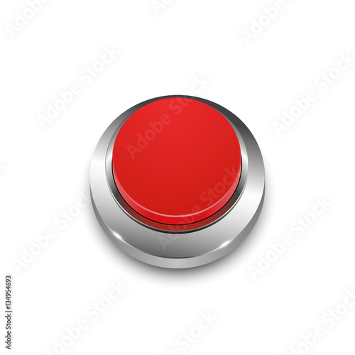 Vector 3d round red web button with metal frame, isolated on white Free Download Vector 3d round red web button with metal frame, isolated on white - GFXLoad