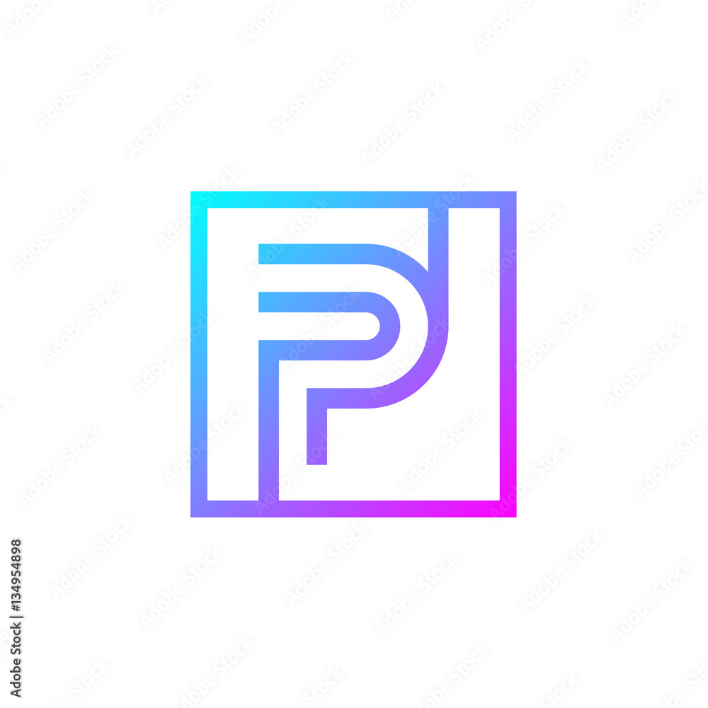 Letter P logo,Square shape symbol,Digital,Technology,Media Letter P logo,Square shape symbol,Digital,Technology,Media