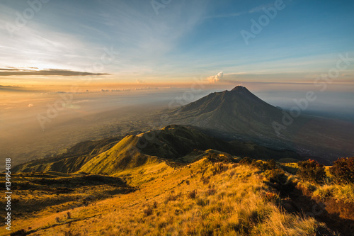A vulcano at sunrise in Indonesia
