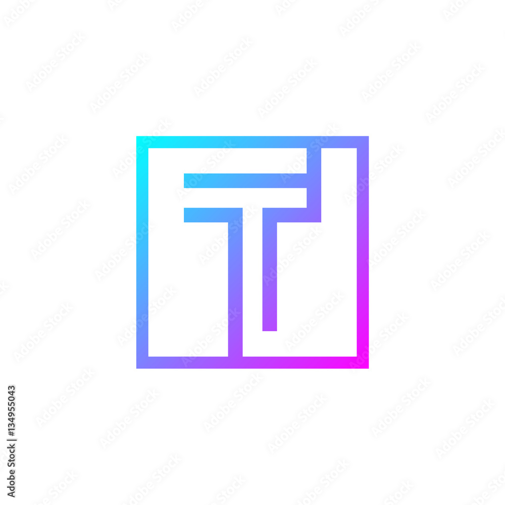 Letter T logo,Square shape symbol,Digital,Technology,Media Letter T logo,Square shape symbol,Digital,Technology,Media