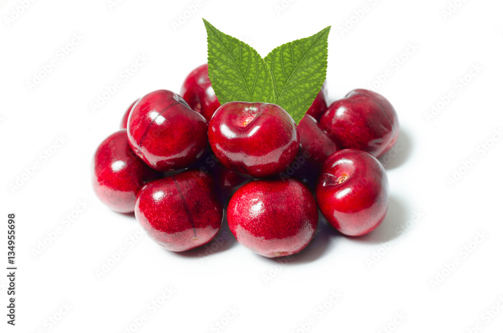 Group of cherries isolated on white background Group of cherries isolated on white background