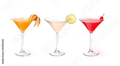 cocktail set on white