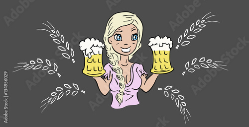 Krijtbord met bier actie