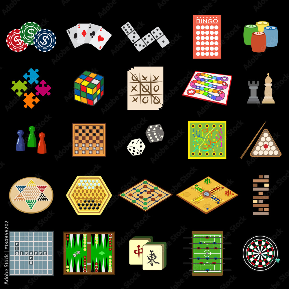 board games flat icon set board games flat icon set