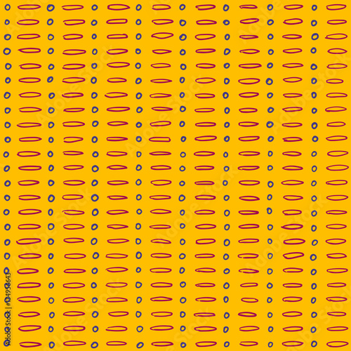 Simple dot and dash sunny pattern, seamless vector background