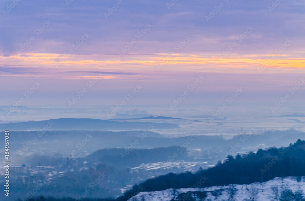 Lviv city landscape in the morning