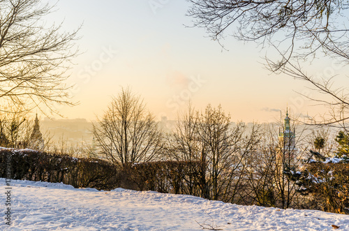 Lviv city landscape in the morning