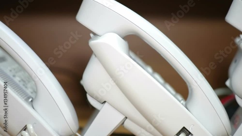 Three ip phone standing in a row