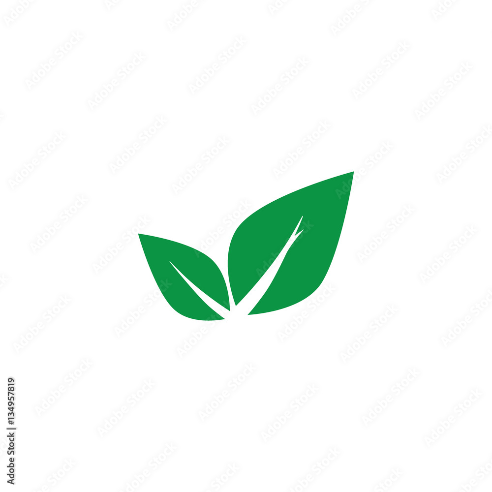 Eco icon with green leafs. Eco icon with green leafs.