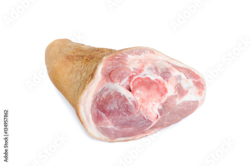 Canvas Print Raw knuckle of pork isolated on white background
