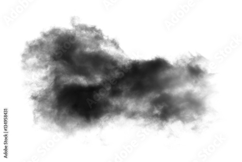 black cloud with a blanket of smoke on white background