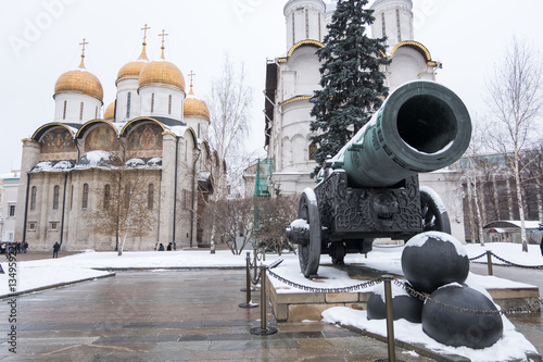 Tsar Cannon at the Moscow Kremlin, Russia. In winter