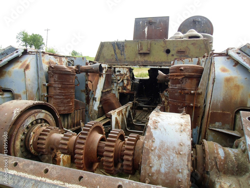 detail motor of an old military tank