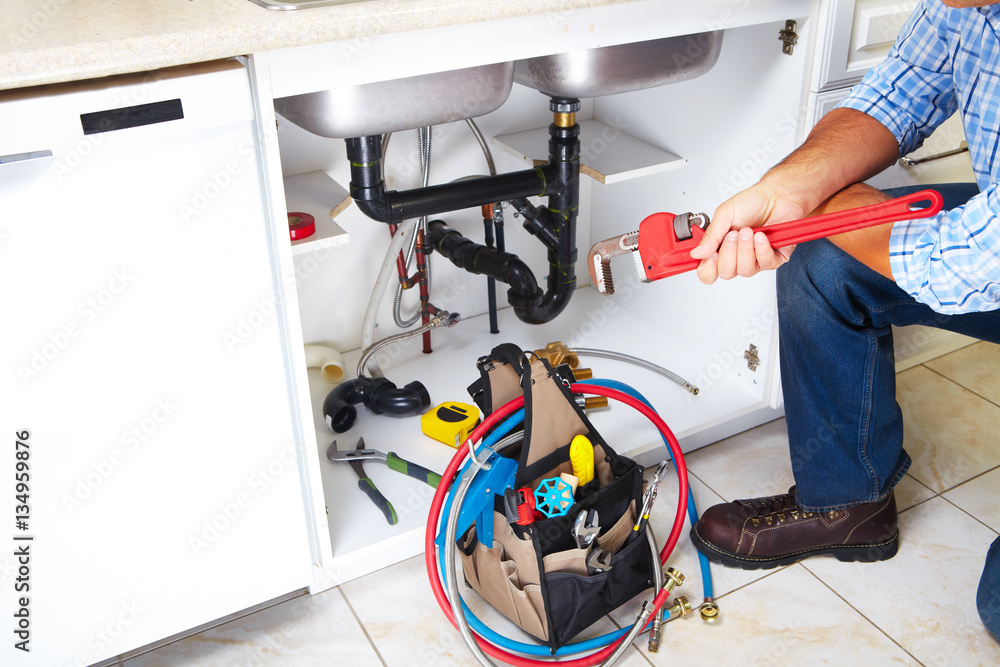Plumber on the kitchen. Plumber on the kitchen.