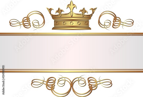 vintage banner with crown