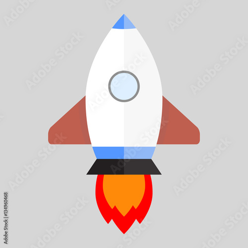 Rocket launched in space vector